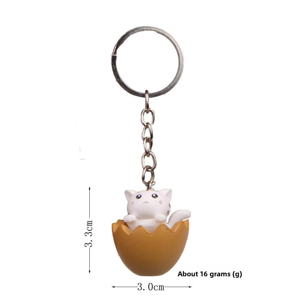 Adorable Cartoon Eggshell Cat Resin Pendants For Gift And Collection Purposes