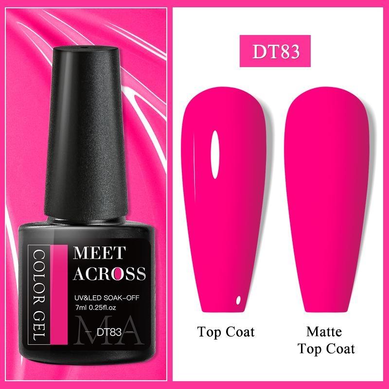 MEET ACROSS Блестящий гель-лак для ногтей, популярный телесный, розовый, красный, синий, блестящий гель-лак, красочный гель для начинающих, маникюр, салон дизайна ногтей