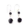 Серьги с драгоценным камнем Черный Оникс из стерлингового серебра 925 пробы ручной работы, Рождественский подарок EE-160-14