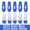 NAC3FCA NAC3FCB 3Pin Power Connector LED Speakon Male Plug Blue (Input)+White (Output) Plug+Female Socket 20A 250VAC