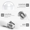 E27 Led Light Bulb 220V 12W Radar Motion Induction Lamp Built-In Radar/Light Sensors For Home Stairs Pathway Garage Lighting