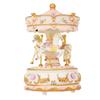 Mini Carousel Clockwork Music Box Colorful LED Merry Go Round Musical Box Gift for Girlfriend Kids Children Christmas