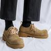 Осенние и зимние кожаные туфли мужские универсальные корейские версии повседневной обуви модные британские туфли с большой головкой из замши мужские туфли 24227-R