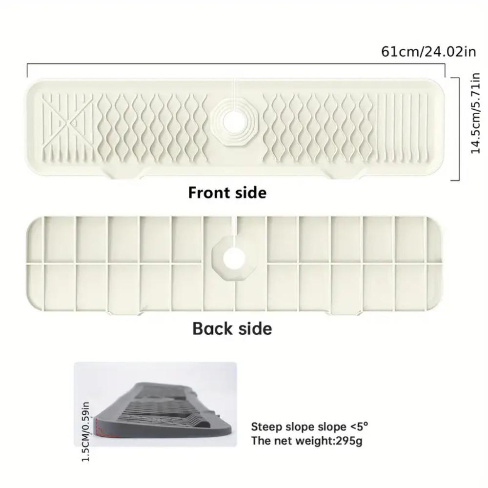 Adjustable Faucet Splash Guard Mat Silicone Drying Mat New Sink Draining Pad