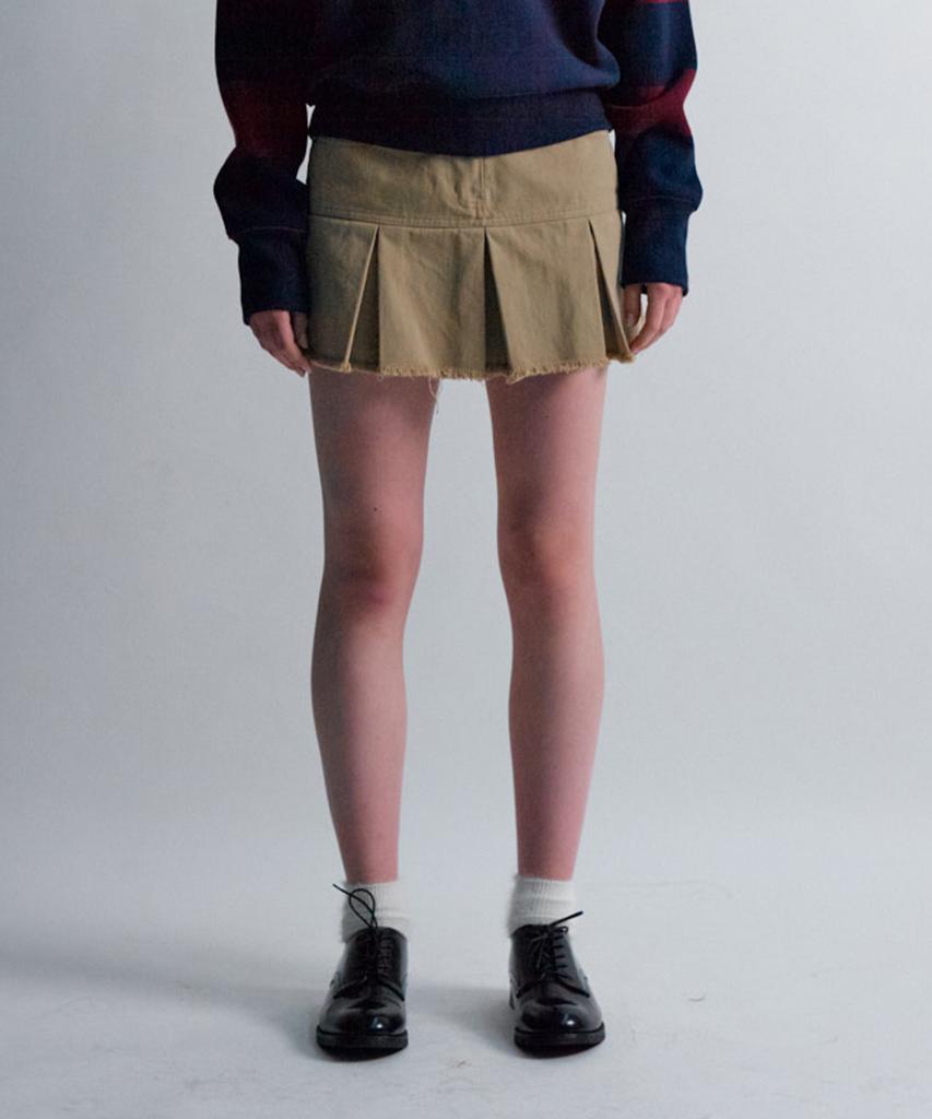 Moon Sun Essential_Mss Pleats Mini Skirt [Beige]
