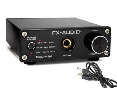 FX-AUDIO-DAC-M6J Интегрированный ЦАП высокого разрешения с усилителем для наушников и цифровым предусилителем, 3 цифровых входа (USB, Оптический, Коаксиальный), До 24 бит 192 кГц