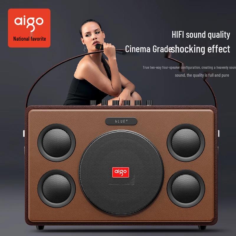 Портативная уличная Bluetooth-колонка KTV Aigo T190, штекер CN (адаптер в комплекте)