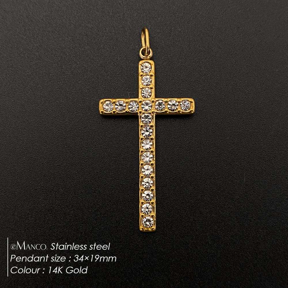 eManco Stainless Steel Micro Zirconia Cross Charms Making Women's DIY Bracelet Necklace Jewelry Accessories 48 Hour