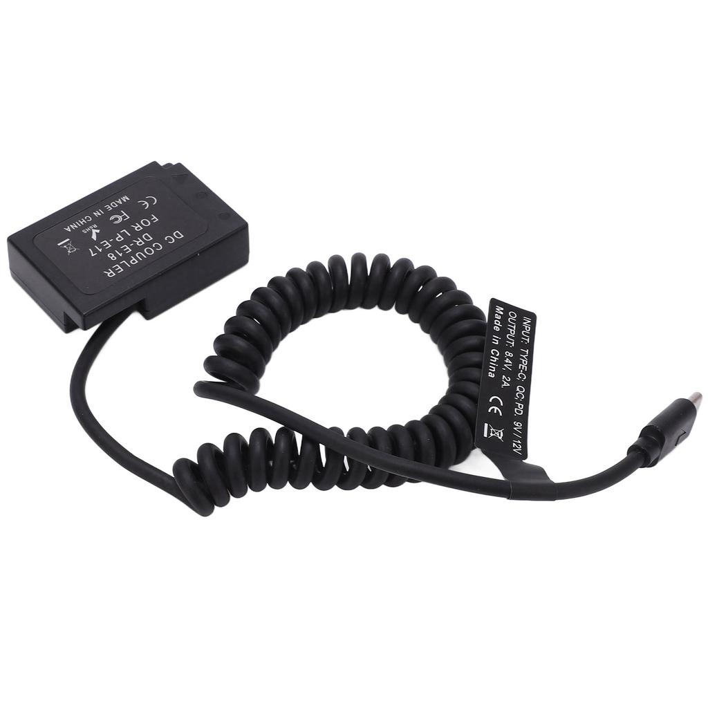 Type C LP‑E17 Full Decoding Dummy Battery DC Coupler Power Adapter for RP 760D 750D 800D Camera