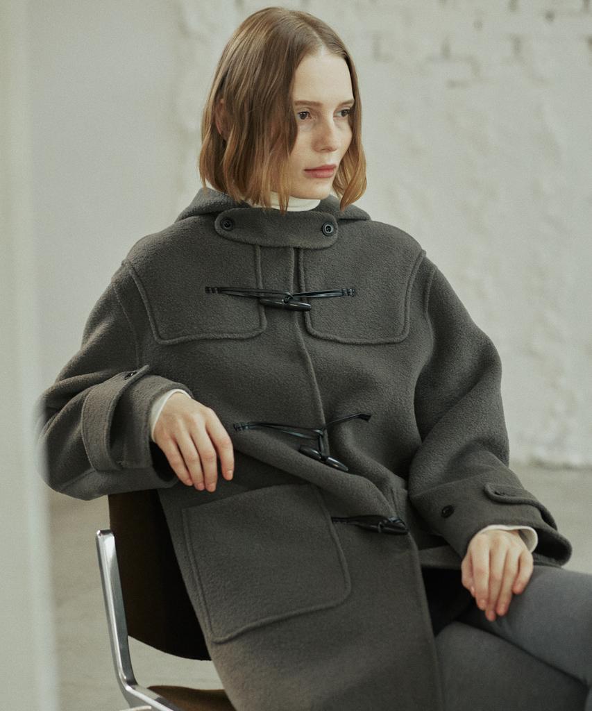 Yuppe Boucle Duffle Coat_Khaki