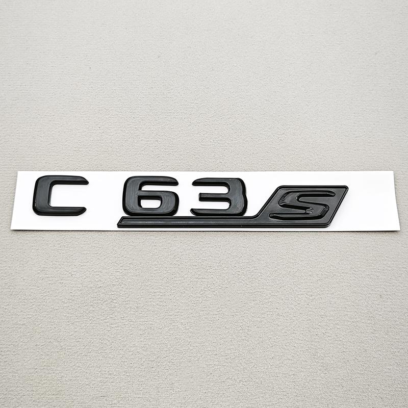 3D C63S Letters Rear Trunk Badge Emblem Decal For Benz W205 C Class C63 S AMG Car Styling Accessories Gloss Black Chrome