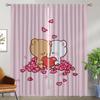 Kawaii Bear Curtains for Living Room Curtain for Room 2 Panel Halloween Decoration Shades Partition Home Interior Curtains Child