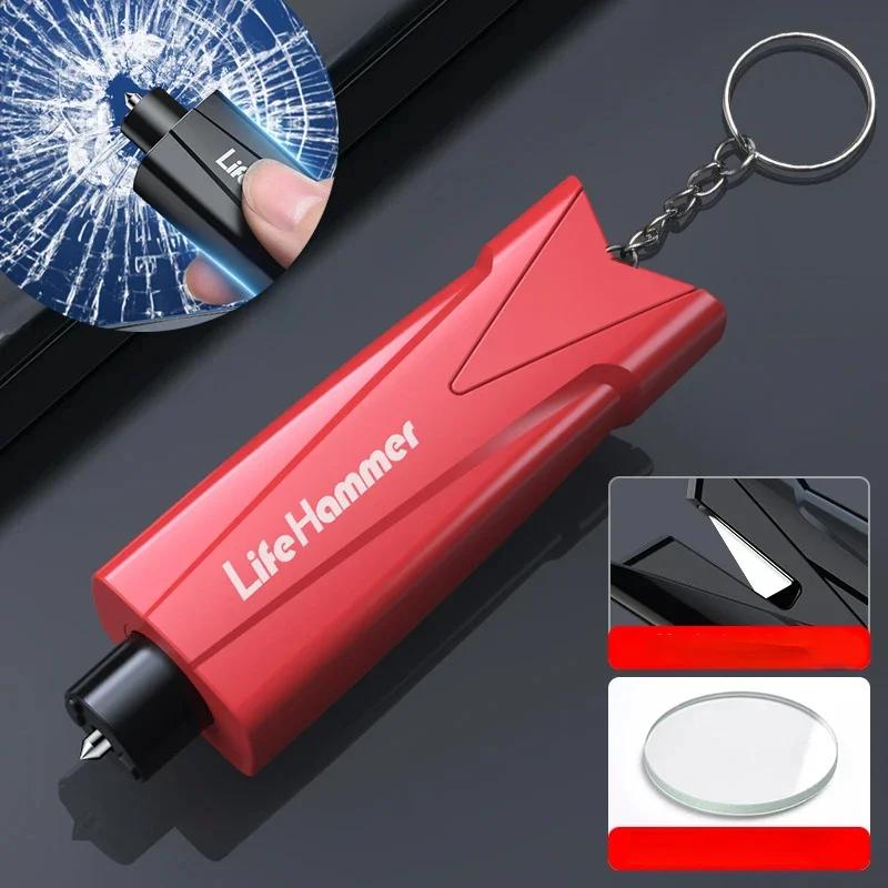 Seatbelt Cutter Window Breaker Keychain 3-in-1 Car Glass Breaker Emergency Escape Safety Hammer Automotive Life Safety Tools Kit