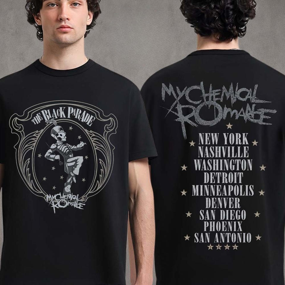 My Chemical Romance The Black Parade 2026 Tour UK New Unisex T shirt Cotton Men's Women's Popular Fashion Fan Casual T shirt