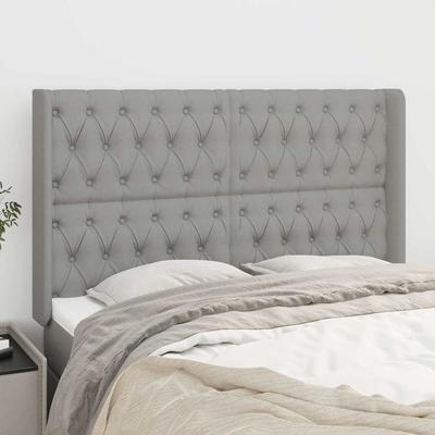 vidaXL Kopfteil Mit Ohren Hellgrau 163x16x118/128 Cm Stoff