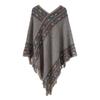 Winter Warm Rhombic Stripe Tassel Shawl Imitation Cashmere Knitting Wraps  Women Fashion