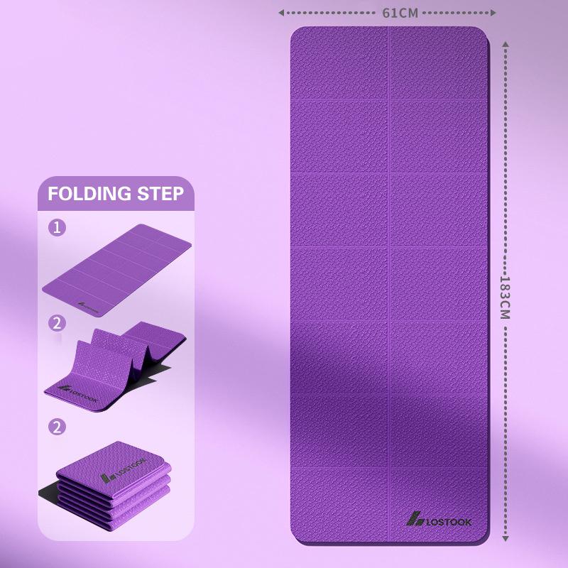 1 шт. Экологичный складной коврик для йоги из TPE, двусторонний, нескользящий, удобный для путешествий, для пилатеса и напольных тренировок