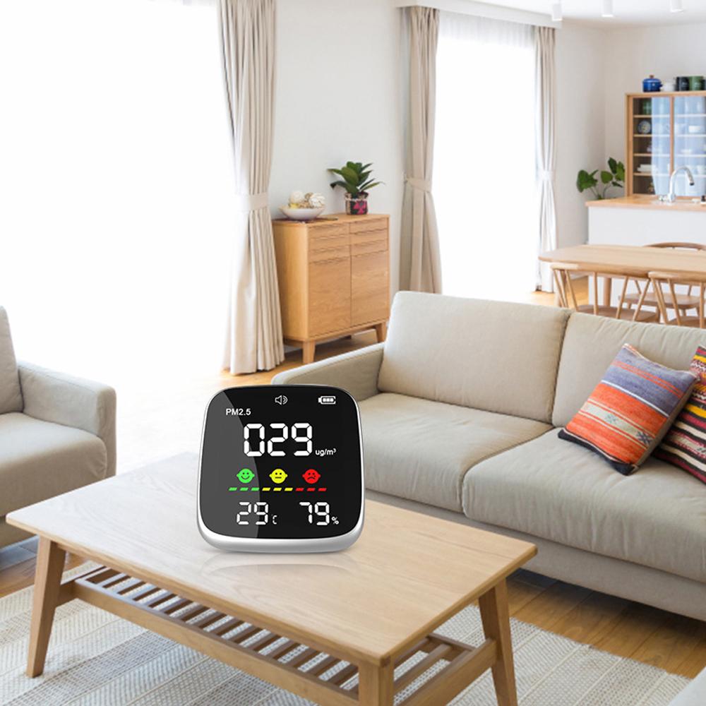 Portable USB Rechargeable PM2.5 Detector Multifunctional Thermohygrometer Home Air Detector Indoor