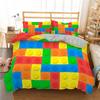 3D Building Block Pattern Duvet Cover Set Bedroom Polyester Quilt Cover Bedding Set With Pillowcase Home Decor King Queen Size