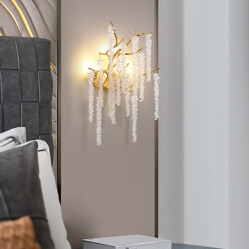 Роскошный хрустальный домашний декор настенные светильники лампа для спальни проход телевизор фон настенный светодиодный светильник декоративное освещение приспособление