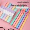 6 Triangle Rods Large Capacity Macaron Color Fluorescent Markers for Painting, Coloring, and Watercolor.