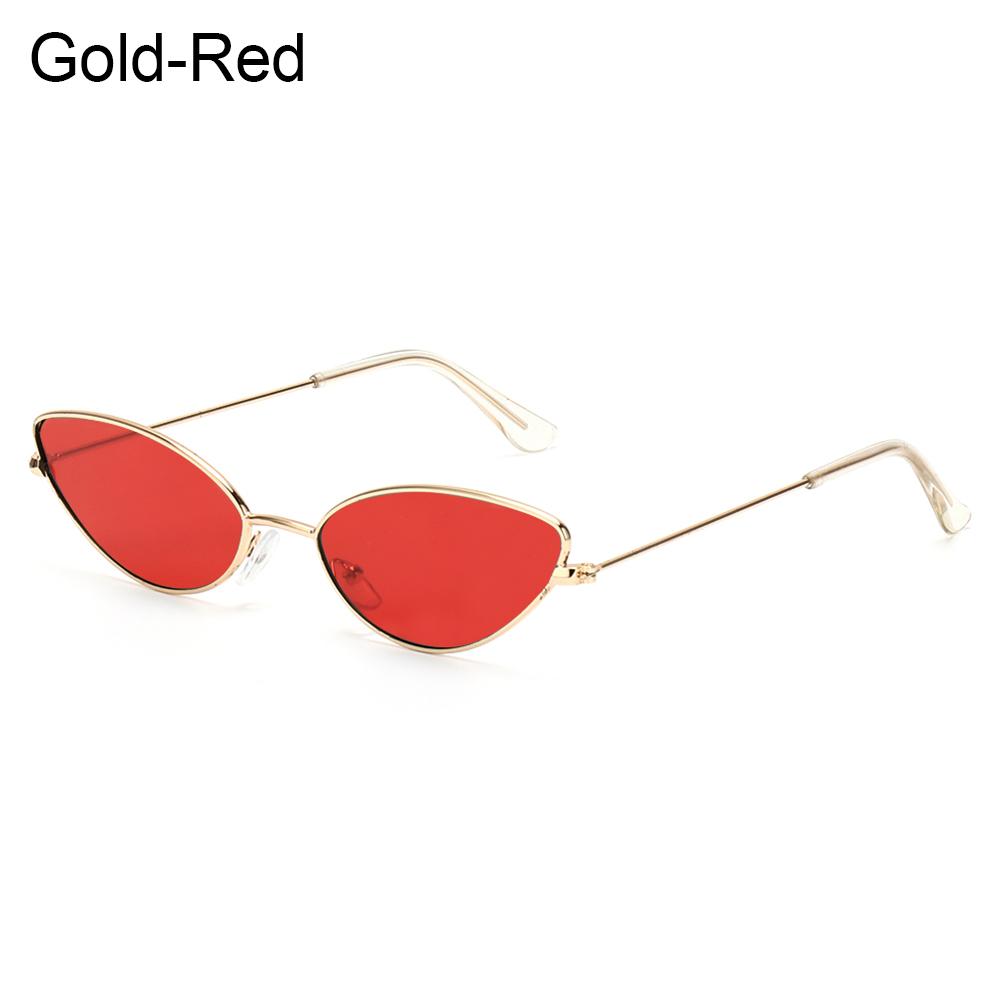 Classic Cat Eye Alloy Sunglasses Woman Brand Designer Small Frame Sun Glasses Female Vintage Metal Triangle Oculos Feminino