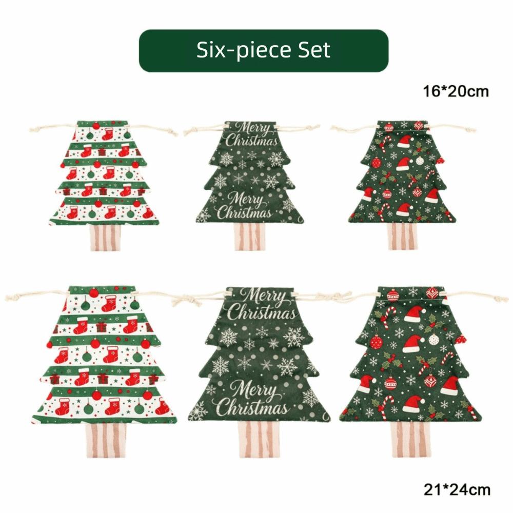 Flannel Drawstring Storage Bags Drawstring Design Pocket Christmas Bags Gift Giving