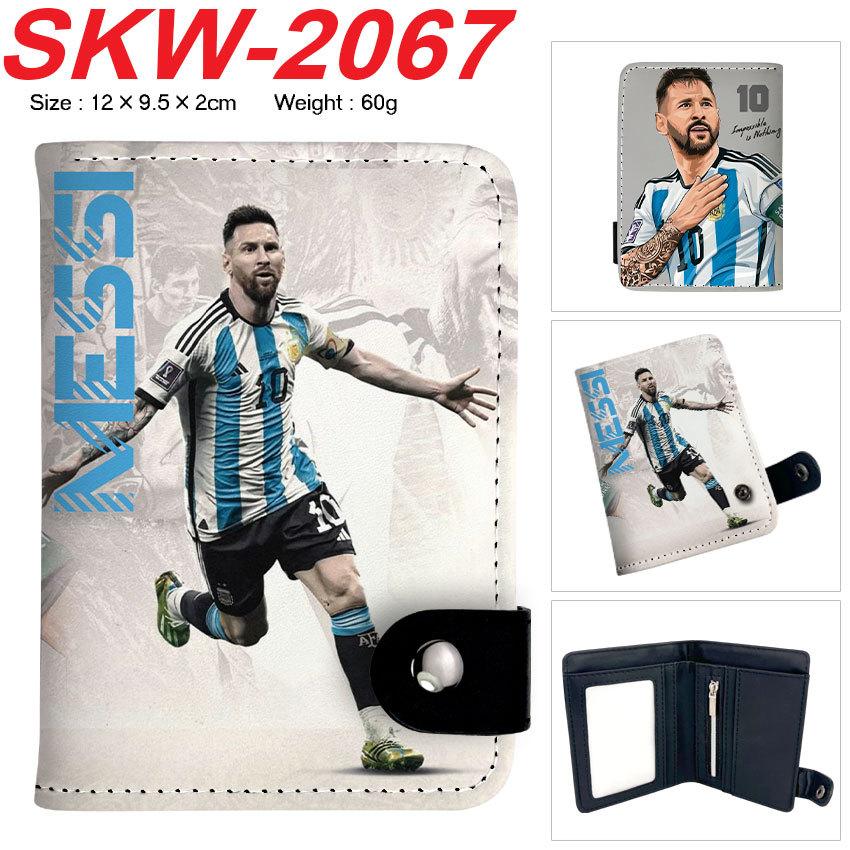 Suda Messi Ronaldo Football Star Fan Wallet Short Snap PU Leather Money Clip Gift for Soccer Fans 1pcs
