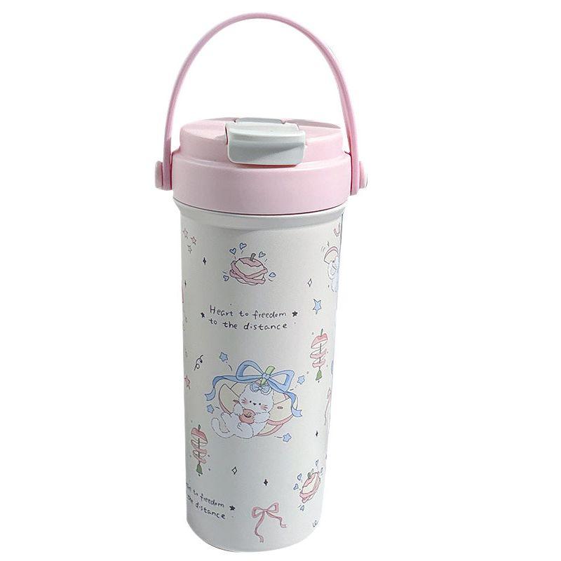 Large-Capacity Thermos Cup for Women, Good-Looking Ice Cup, Portable Car Coffee Cup, Outdoor Sports Water Bottle, Tea Cup