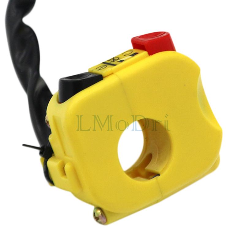 LMoDri 22 мм 7/8 "руль мотоцикла, светодиодная фара, лампа включения, выключения, управление электрическим запуском, звуковой сигнал, опасность