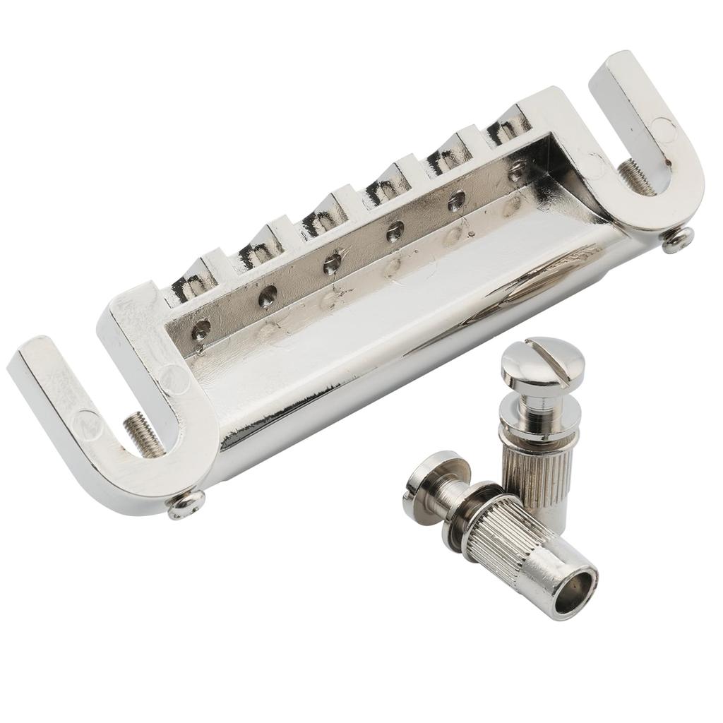 Musiclily Pro Wraparound Bridge for LP Electric Nickel 10.5mm Badass-type Guitars,
