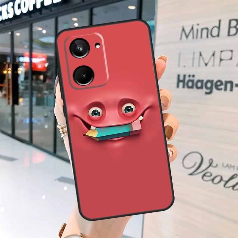 3D забавное лицо Милый чехол Для Realme 15 13 12 10 11 14 Pro Plus GT6 GT7 C15 C35 C53 C55 C61 C63 C65 C67 C71 C75