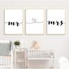 Mr Mrs Family Simple Quotes Wall Art Canvas Poster Minimalist Print Couple Anniversary Painting Picture for Living Room Decor No Frame