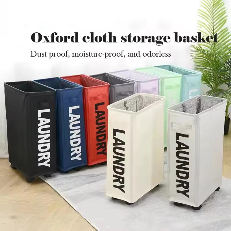 1 шт. 22" узкая корзина для белья на колесиках с подставкой, складная водонепроницаемая сортировочная и органайзерная корзина на колесах для грязного белья