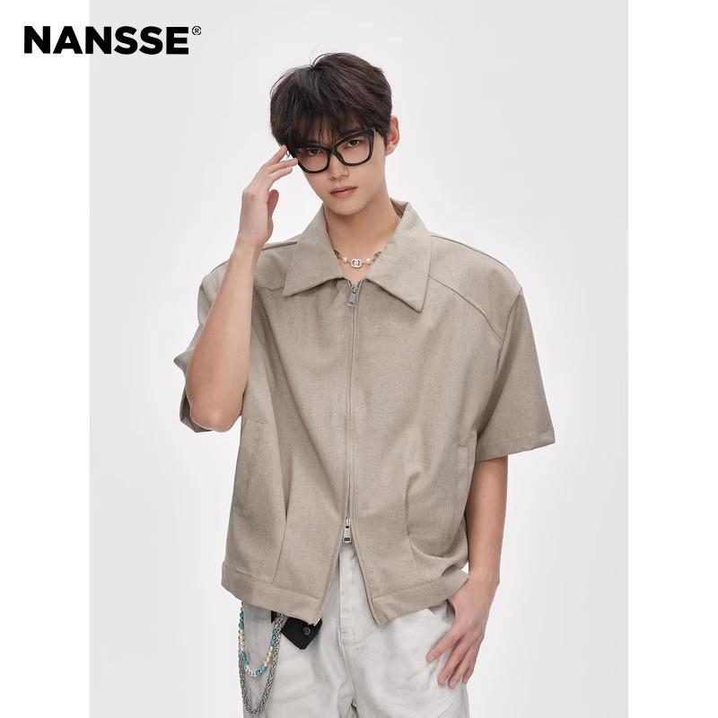 Men's Retro Brown Wide-Leg Sweatpants - Loose Straight Drape for Spring & Autumn