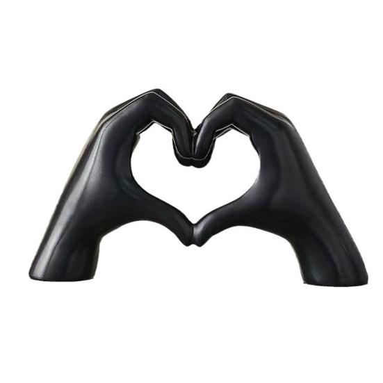 Love Gesture Figurine Resin Love Heart Hand Shape Statue Sculpture Home Office Wedding Party Desktop Decoration Ornament