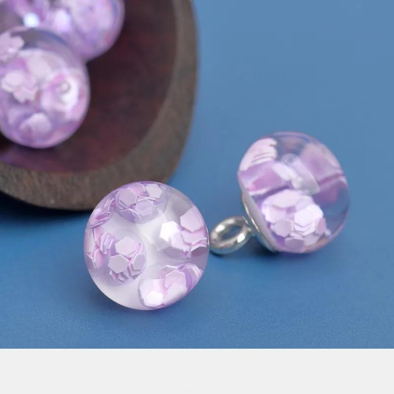 10PCS Gemstone Shank Buttons 11mm Round Metal Glossy Gem Buttons Woman Skirt Coat Buttons Multiple Colors