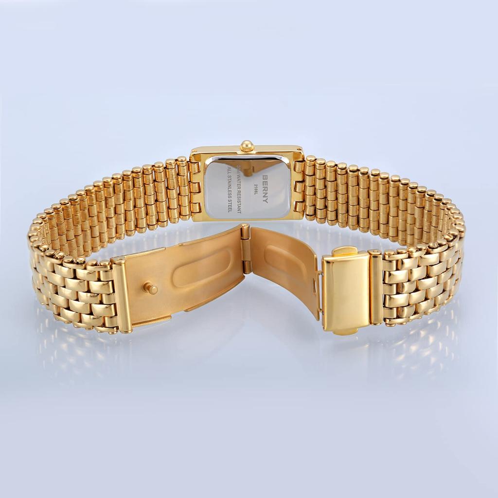 BERNY Ladies Quartz 3 ATM Water Luxury Gold Bracelet Tool Included Watch, Watch, Women's Watch, Resistant, Watch, "Gold"