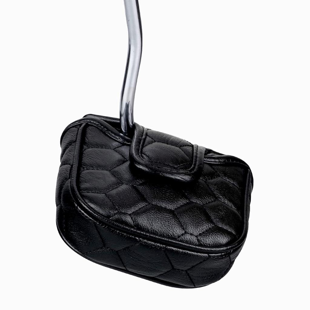 Чехол для головки паттера mytag Golf Mallet для TaylorMade Spider Tour с пяткой, чехол для головки клюшки с магнитом (Сильный магнит) (черный)