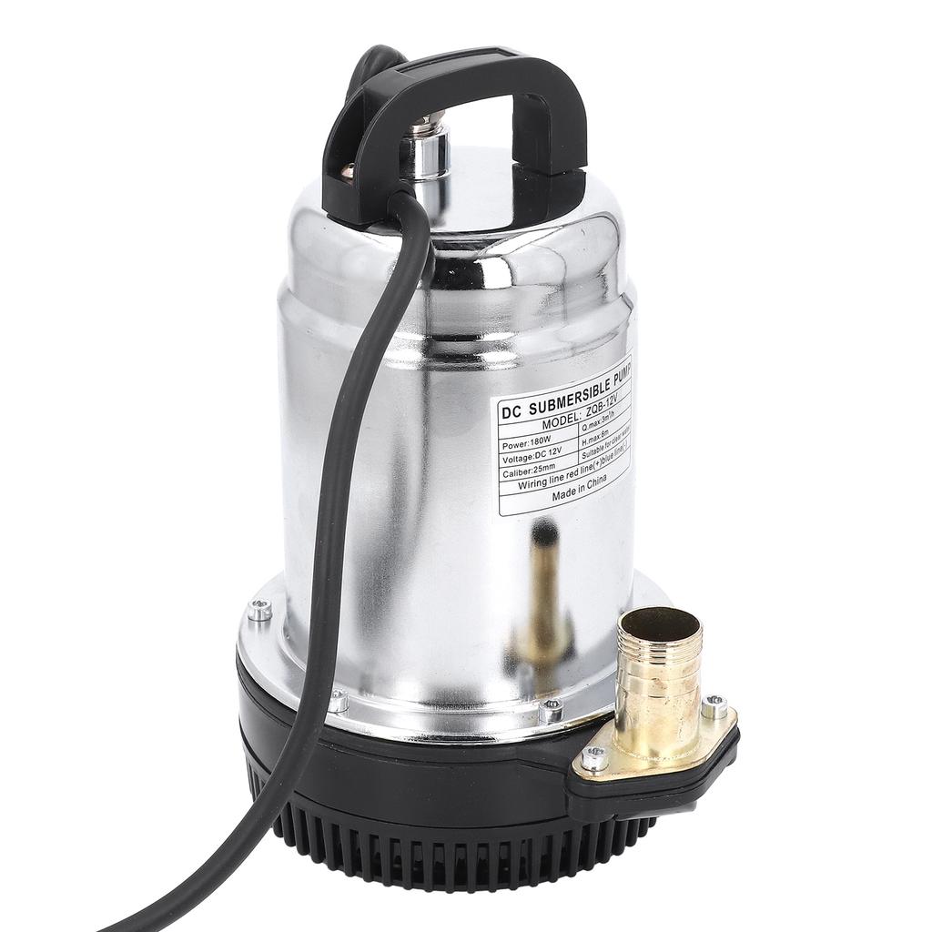 Погружной насос постоянного тока DC12V 180W 3m3h из нержавеющей стали, подъем 8 м, погружной насос для скважин