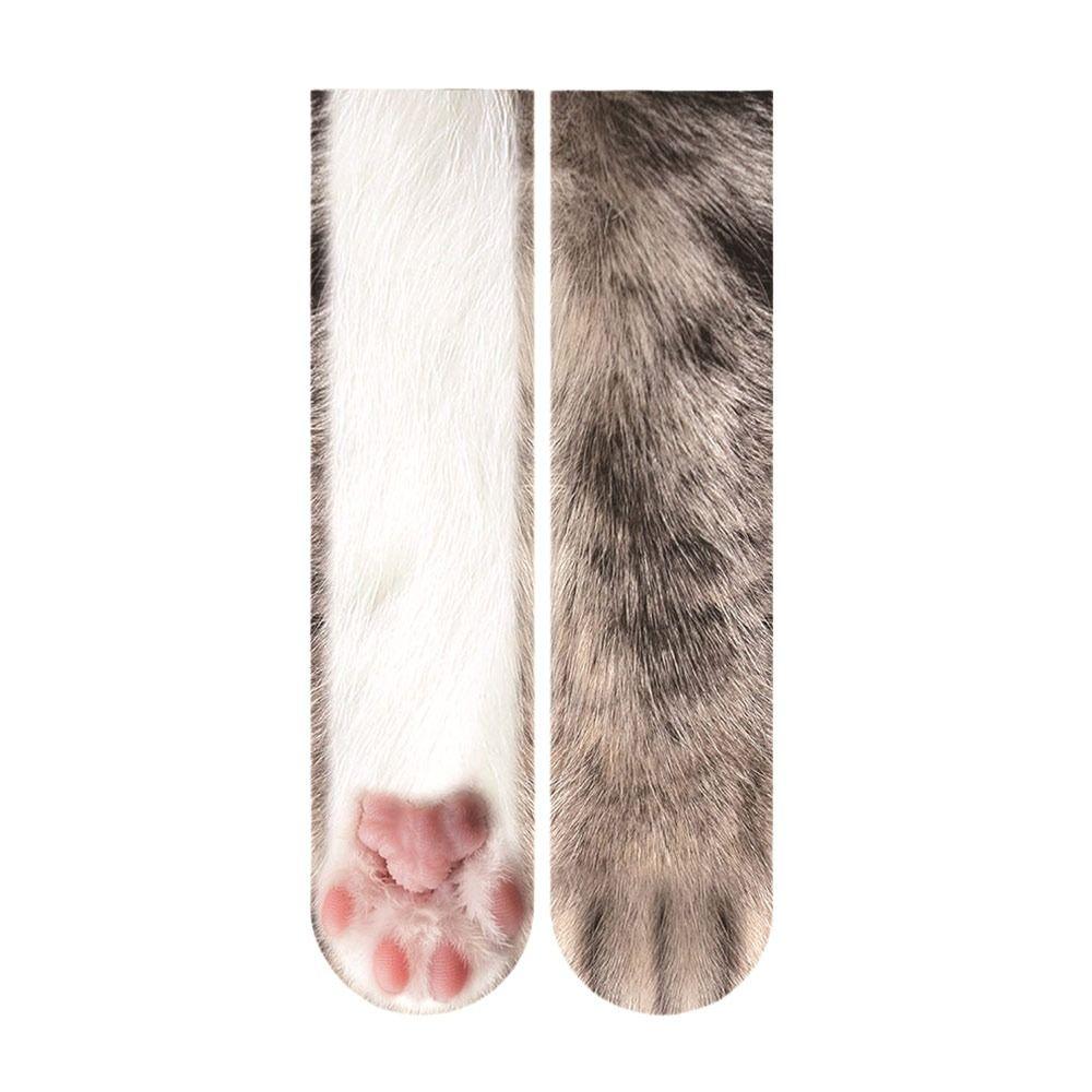 Thicken 3D Print Animal Paw Socks Breathable Novelty Stocking Creative Thermal Calf Socks  Adult