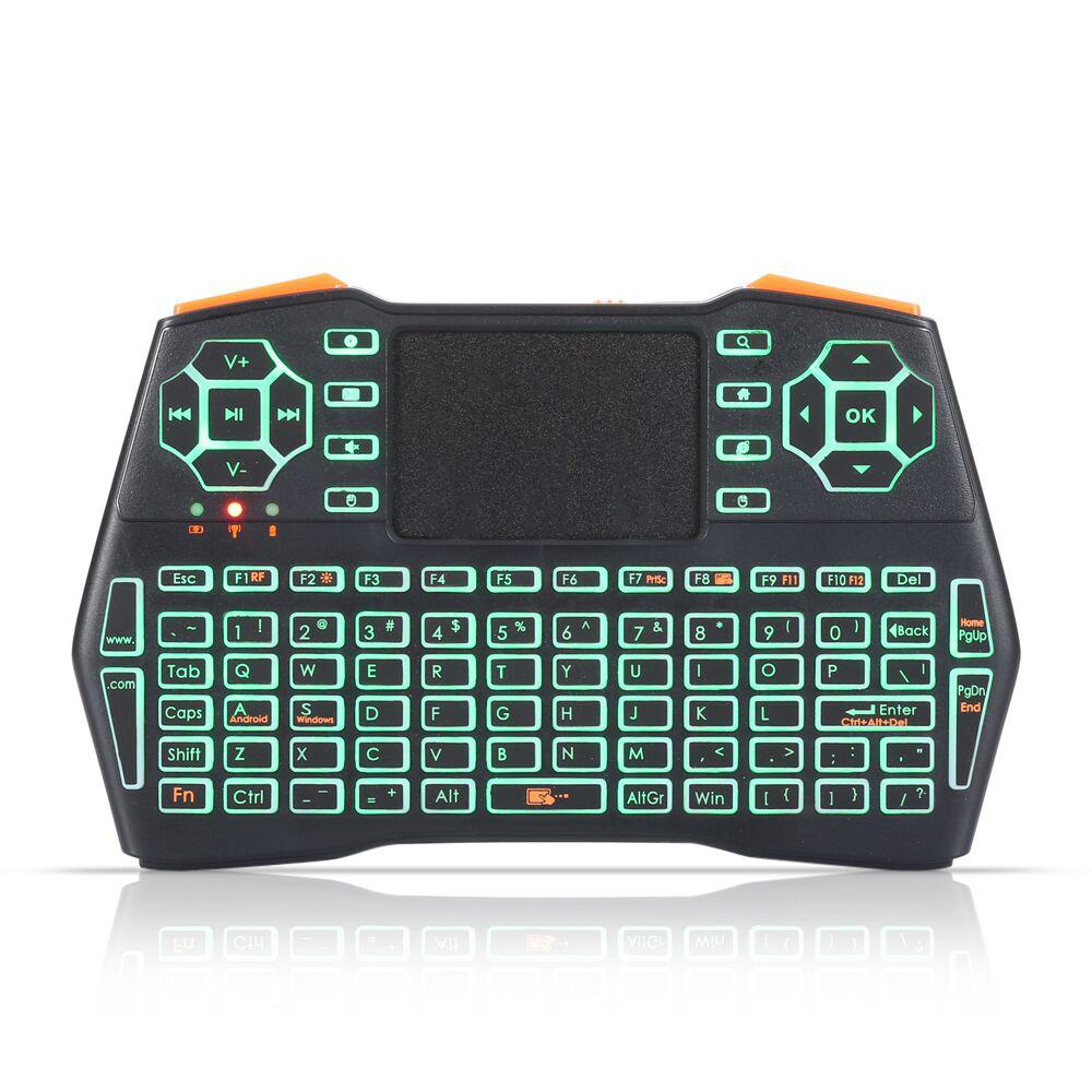 Мини-беспроводная клавиатура 2,4G, воздушная мышь, трехцветная клавиатура с подсветкой и сенсорной панелью для ноутбука и телевизора