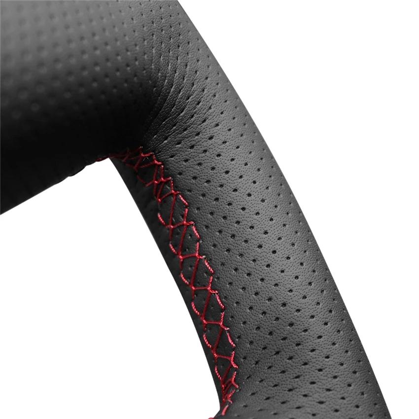 Черный мягкий автомобильный чехол на руль из искусственной кожи для Skoda Octavia Yeti Superb 2008-2013 Citigo Roomster Fabia 2009-2012