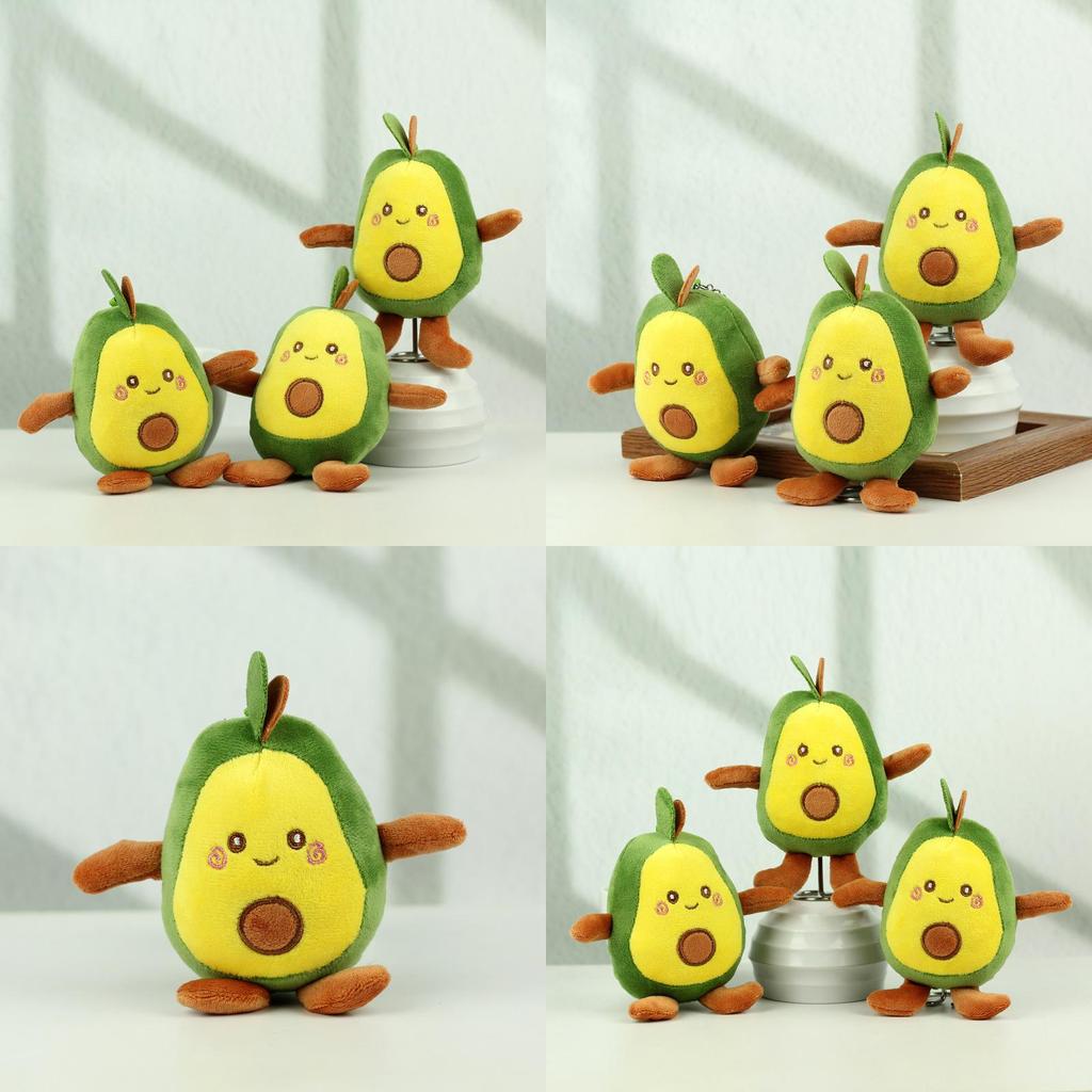 Sweet Four-inch Avocado Plush Keychain Fluffy Backpack Pendant For Childrens Gifts