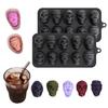 2Pcs Ice Cube Mold 10 Grids Skull Shape Spooky Snacks Halloween Events