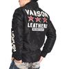 Open Bottom Flight Jacket Triple Star Embroidery Patch Custom [Vanson] MA-1 & NVJK-2308 (XL, Black)