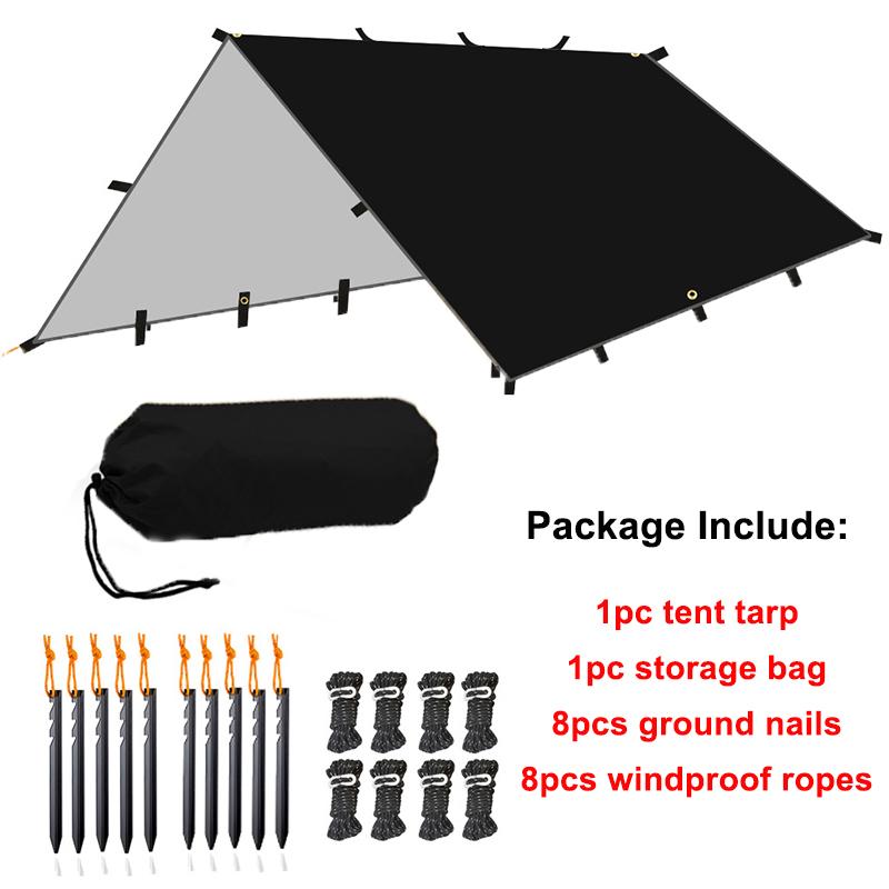 Кемпинговая палатка, брезент, устойчивый к ультрафиолетовому излучению, лагерь, 19 точек подвешивания, солнцезащитный козырек для выживания, открытый водонепроницаемый сверхлегкий солнцезащитный козырек для треккинга, пешего туризма, пляжа
