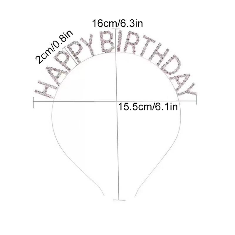 1pc Party Jewelry Popular Metal Shiny English Letters Hoop Props Accessories Hair Bands Headband