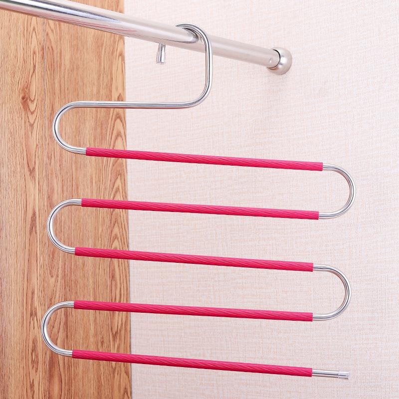 1pc 5 In 1 Pants Hangers Stainless Steel Clothes Hangers Space Saving Closet Hangers Clothes Hanger Coat Hangers Hanger for Pants Hangars