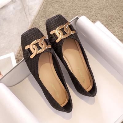 Модные металлические плетеные кроссовки на плоской подошве женская обувь слипоны неглубокие лоферы уютные мокасины с квадратным носком эспадрильи женские больших размеров 42/44